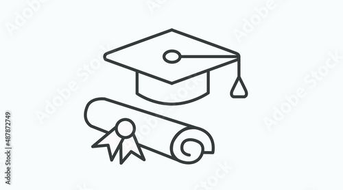 Education icon. Vector isolated editable linear illustration