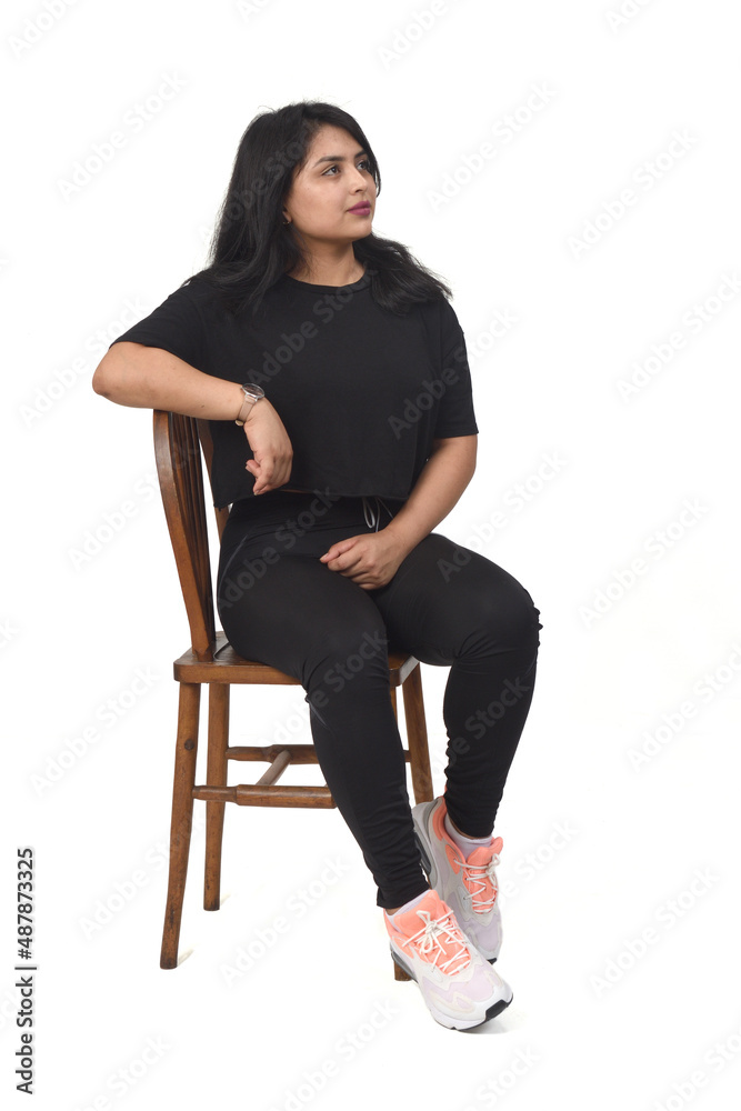 woman with sportswear looking away on white background woman with sportswear looking away on white background