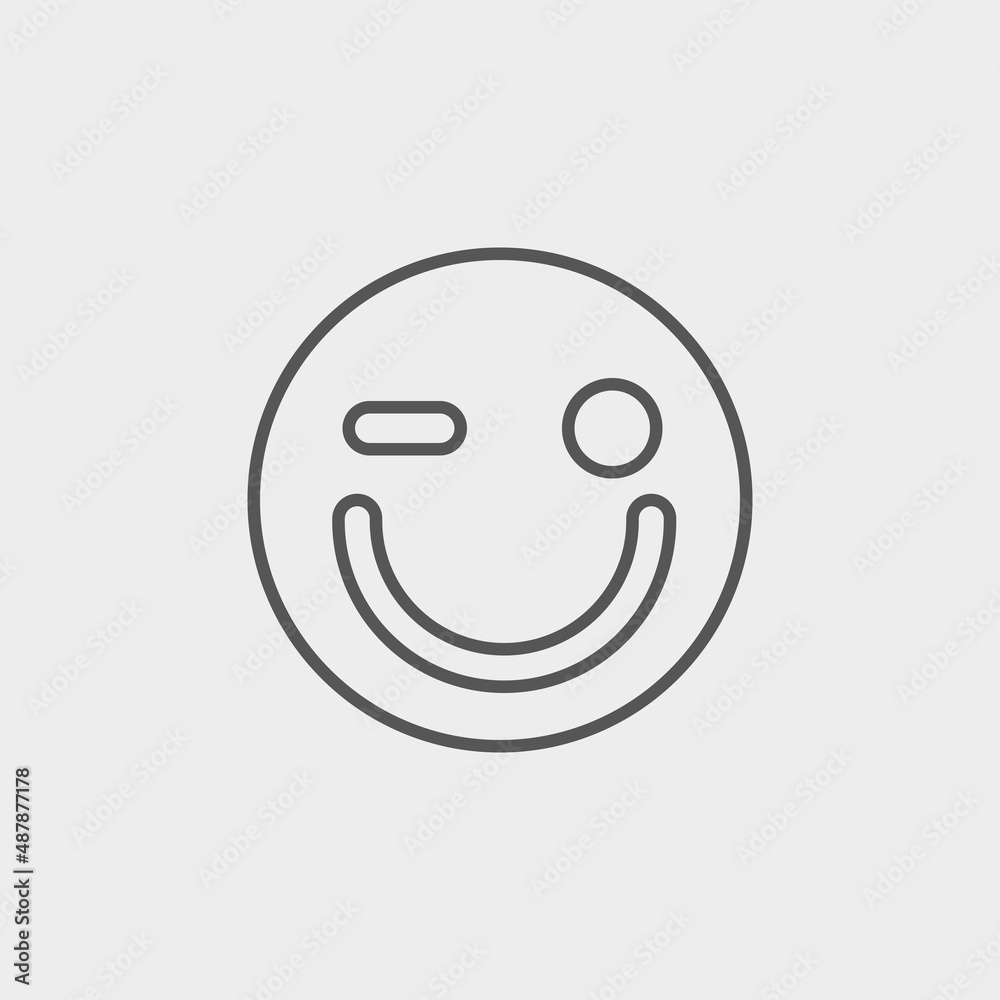 Winking vector icon illustration sign Winking vector icon illustration sign