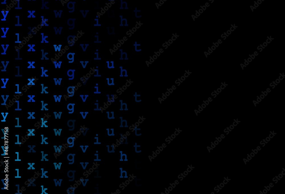 Dark blue, green vector layout with latin alphabet. Dark blue, green vector layout with latin alphabet.