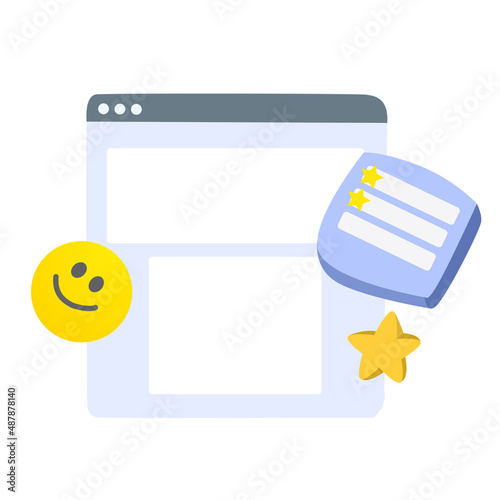 browser window with rating, web interface