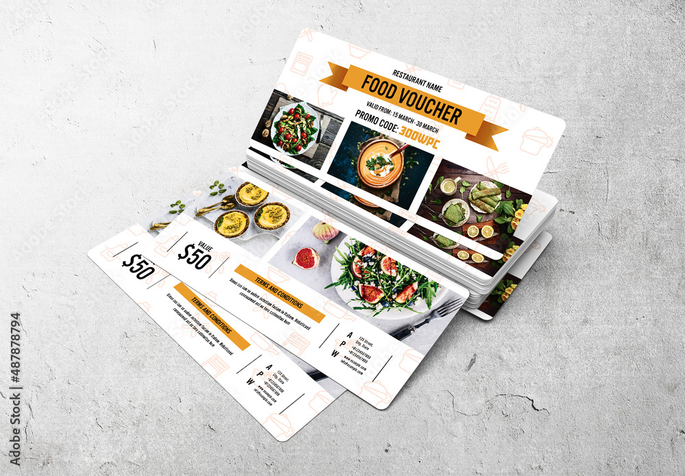 Food Voucher Layout Stock Template | Adobe Stock