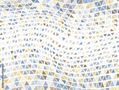 Gradation triangles halftone background. Triangular elements transition cover background.