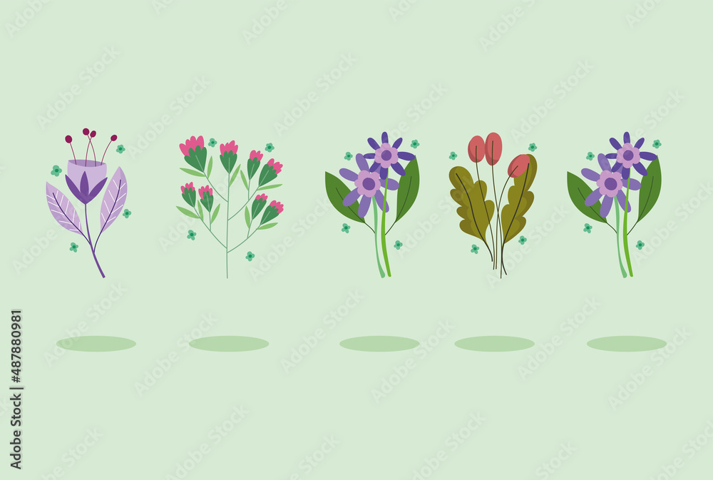 Naklejka premium flowers branches nature