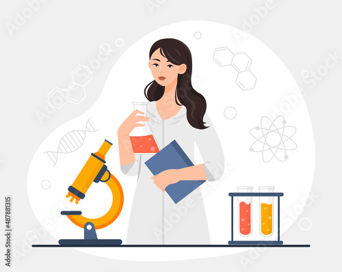 Scientist woman in lab coat