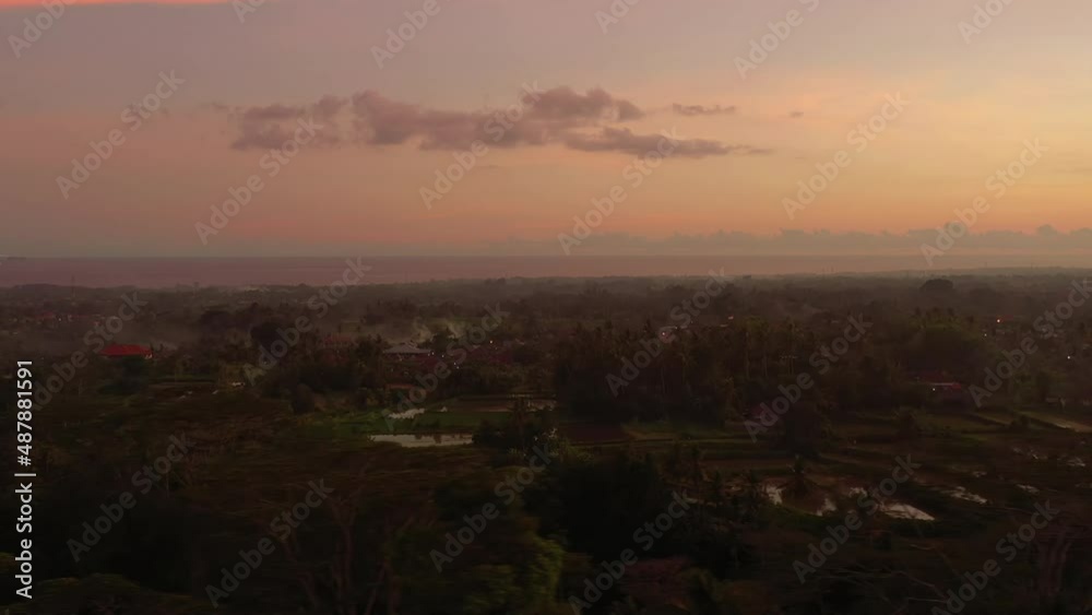 sunset time bali island flight over famous rice terrace in water aerial panorama 4k indonesia sunset time bali island flight over famous rice terrace in water aerial panorama 4k indonesia