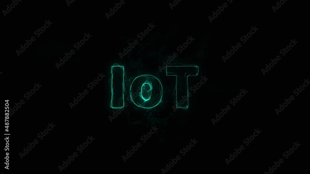 IoT title with plexus effect. Connected lines with dots. Lines title plexus IoT title with plexus effect. Connected lines with dots. Lines title plexus