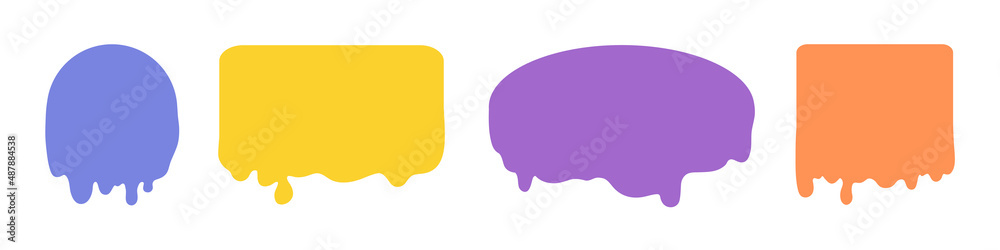 Colored slime object on white. Geometric fluid elements on isolated background. Set of slimed shapes. Colorful illustration Colored slime object on white. Geometric fluid elements on isolated background. Set of slimed shapes. Colorful illustration