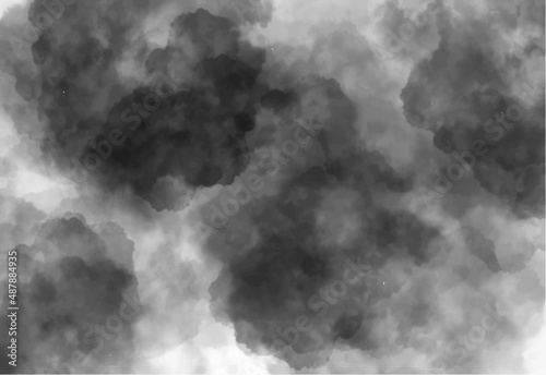 Black and white background with grunge cloud texture.