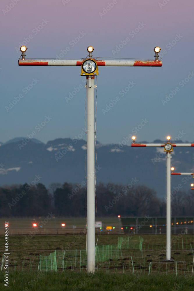 Approach lighting system in Altenrhein in Switzerland