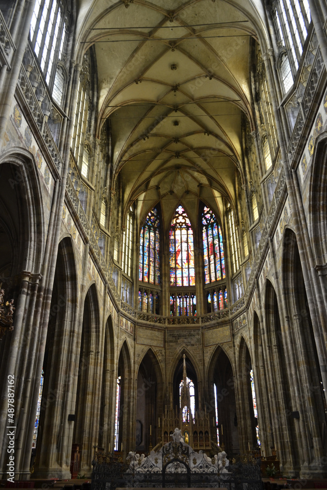Gotyckie wnętrze Katedry Św. Wita na Hradczanach, Praga