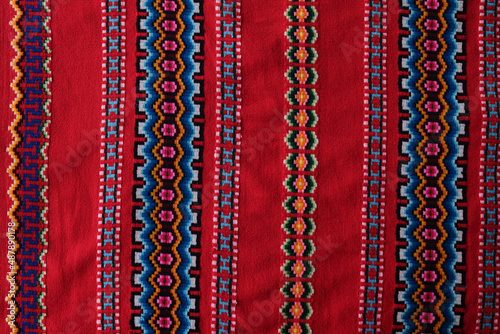 Detail of the texture of an Andean mantle. photo