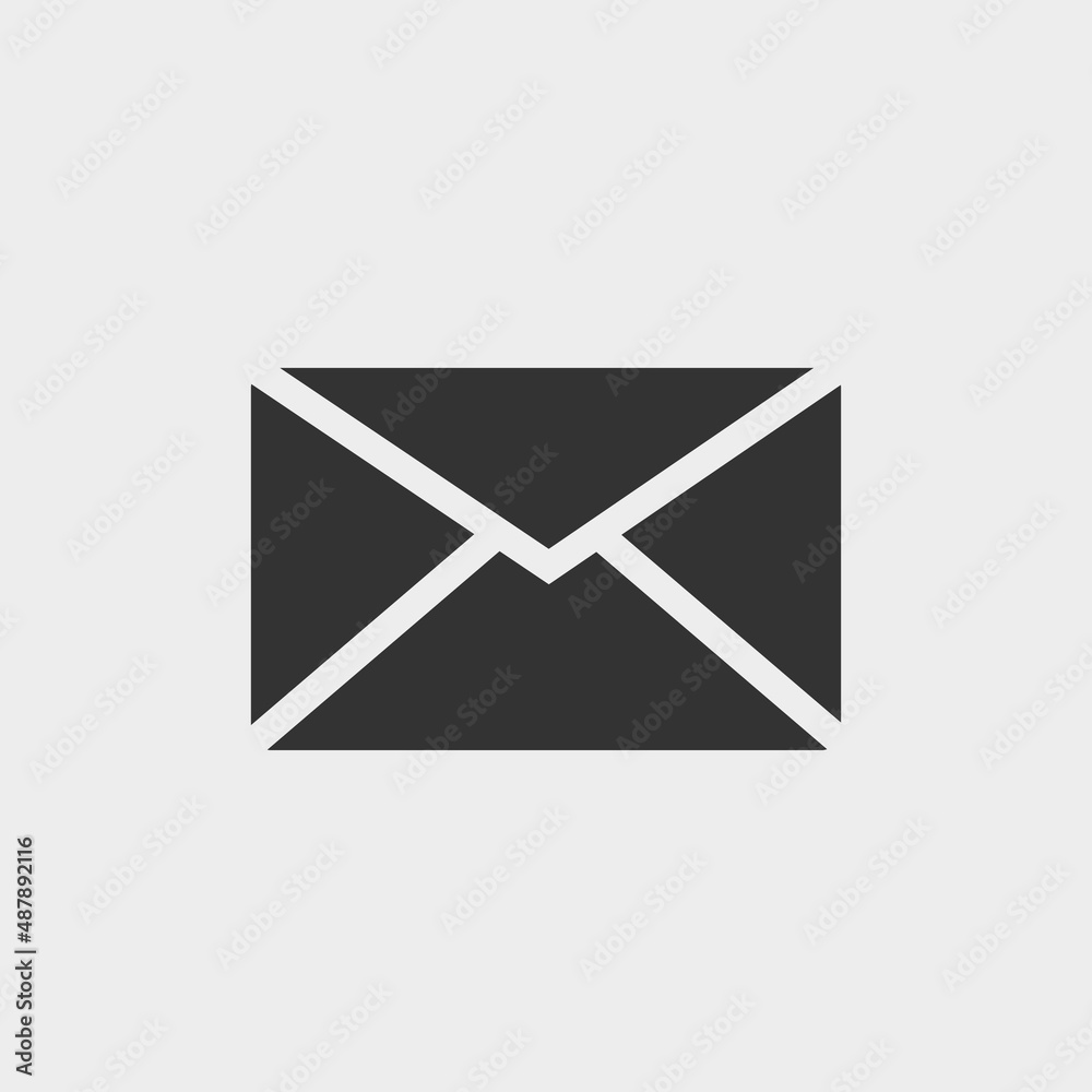Closed envelope vector icon illustration sign Closed envelope vector icon illustration sign