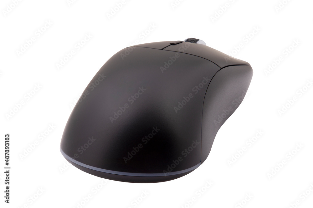 Black gaming wireless laser computer mouse isolated on white background Black gaming wireless laser computer mouse isolated on white background