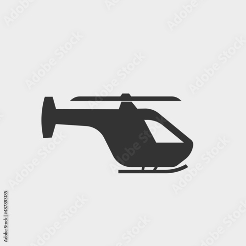 Helicopter vector icon illustration sign