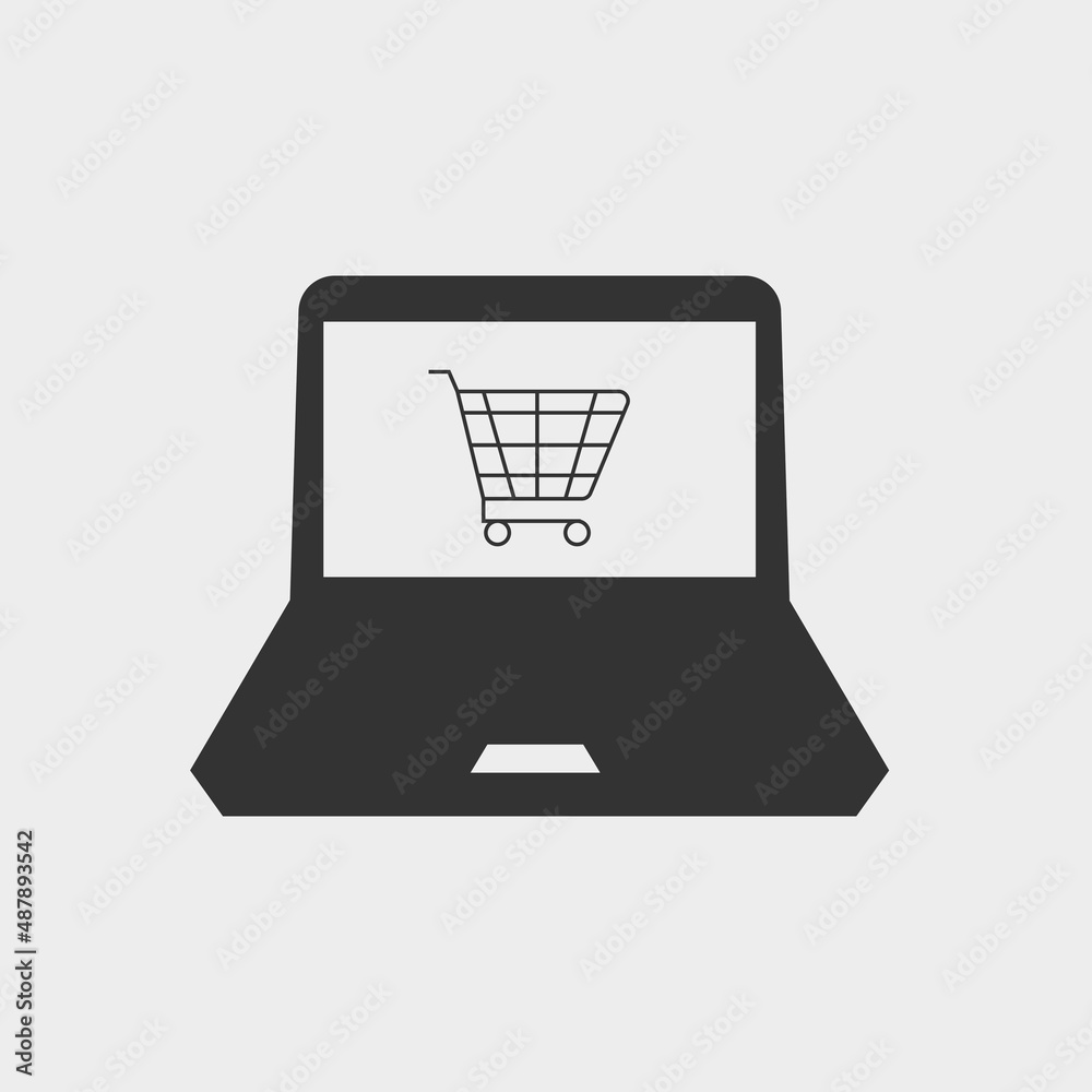 Online shopping vector icon illustration sign Online shopping vector icon illustration sign