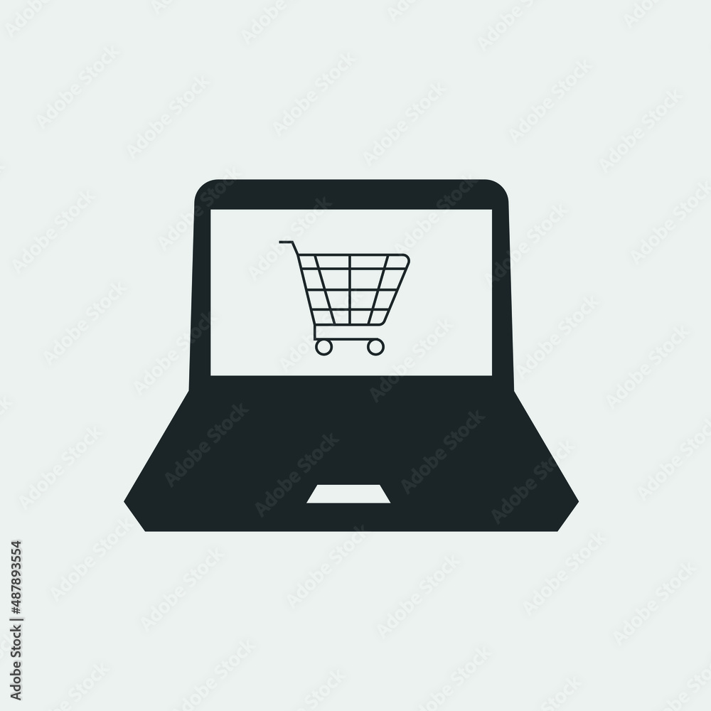 Online shopping vector icon illustration sign Online shopping vector icon illustration sign