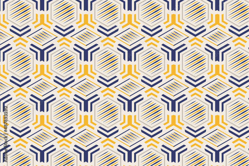 abstract geometric seamless pattern design template using yellow and gold colors. stripped diagonal line, hexagon and diagonal square element. abstract geometric seamless pattern design template using yellow and gold colors. stripped diagonal line, hexagon and diagonal square element.