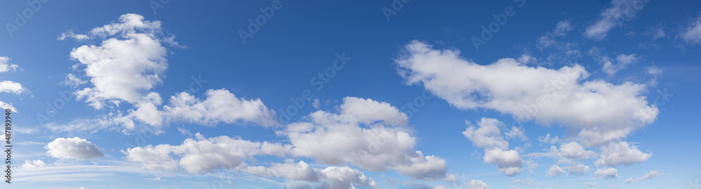 Panoramic Blue Sky with White Clouds for Sky Swaps and Backdrops Panoramic Blue Sky with White Clouds for Sky Swaps and Backdrops