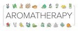 Aromatherapy Herbs Collection Icons Set Vector Illustration .