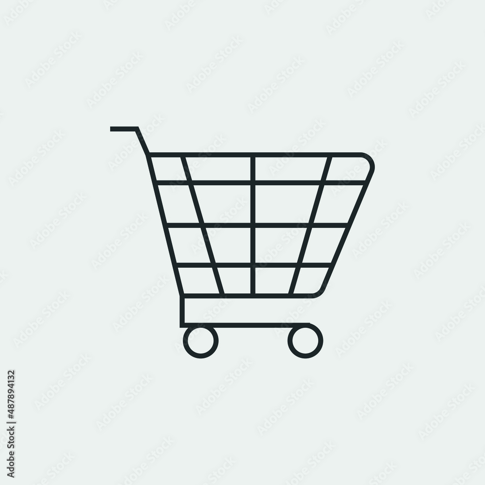 Shopping cart vector icon illustration sign