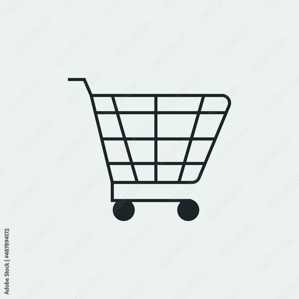 Shopping cart vector icon illustration sign