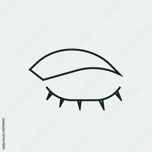 Eye closed vector icon illustration sign