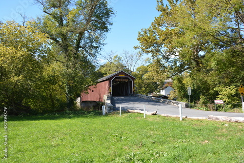 Old, covered bridge of Pine Town Lancaster PA USA