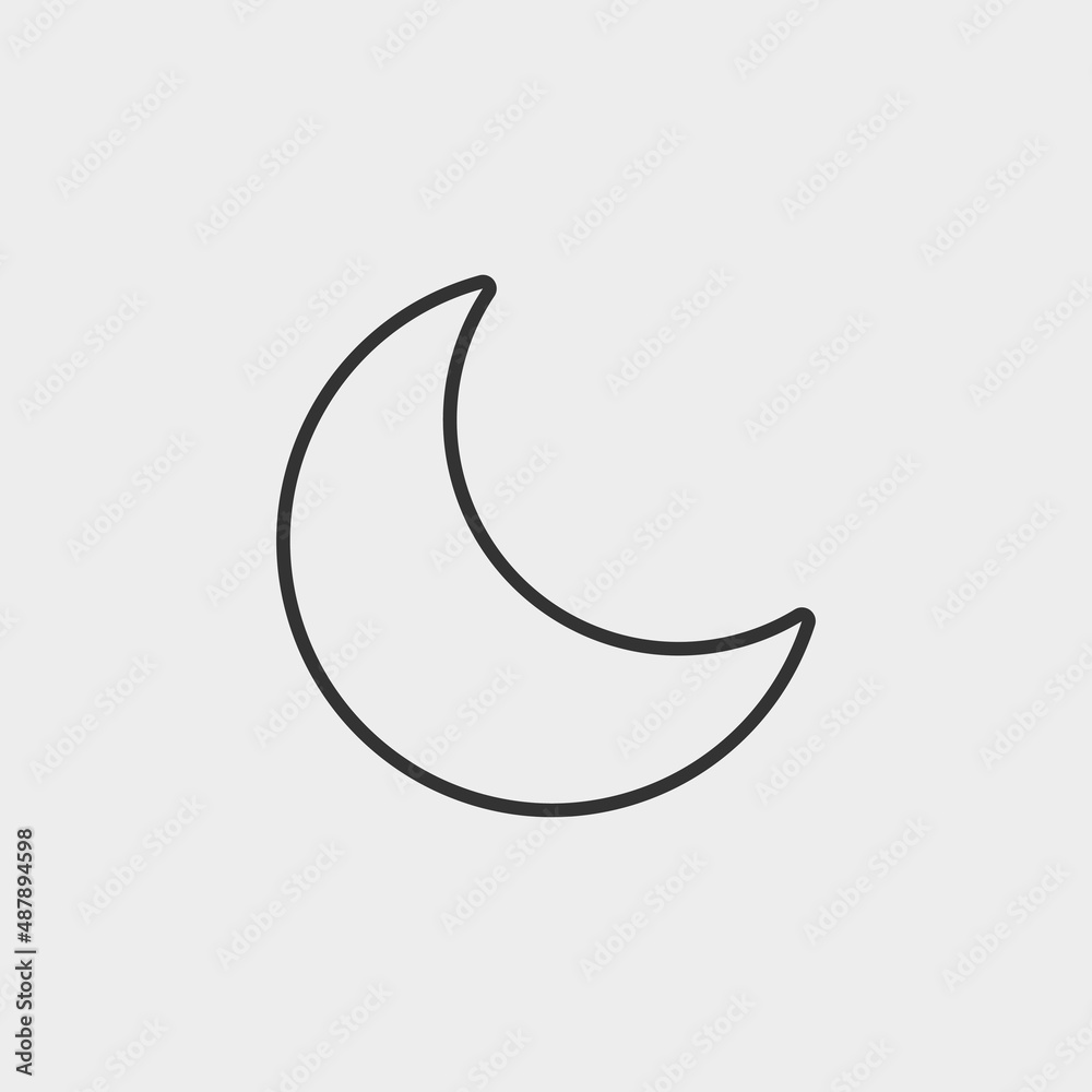 Moon and stars vector icon illustration sign Moon and stars vector icon illustration sign