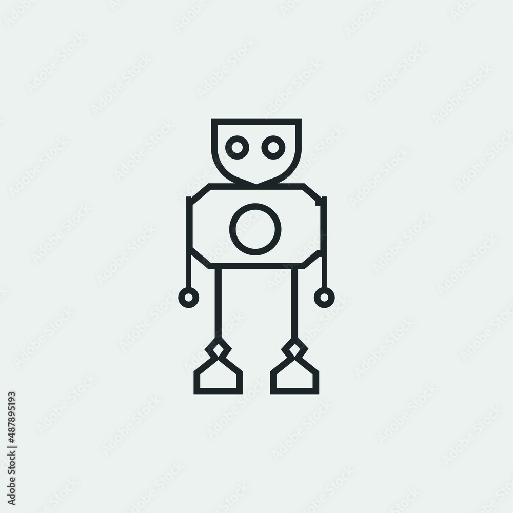 Robot vector icon illustration sign