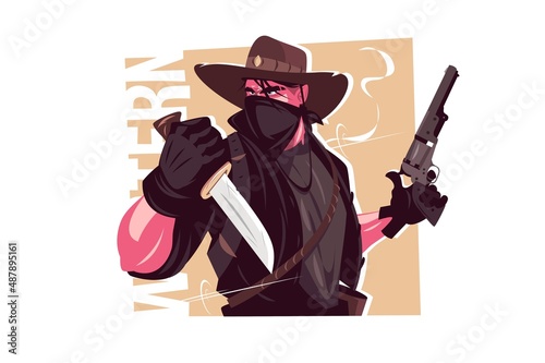 Cowboy with pistol