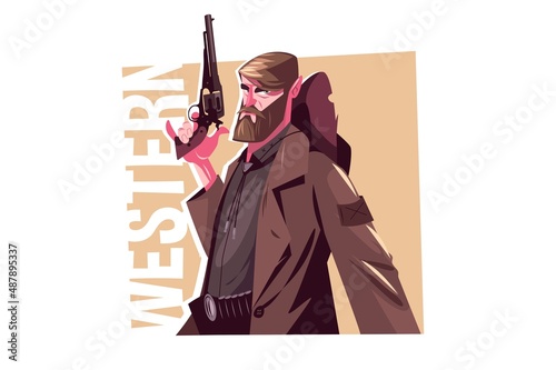 Cowboy man with gun