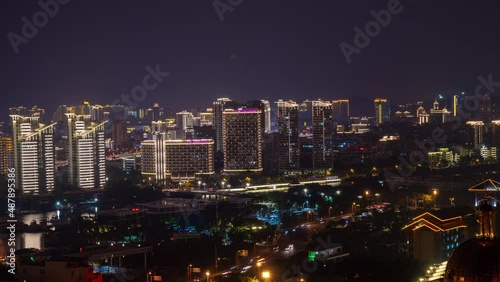 Wallpaper Mural night illuminated sanya cityscape famous dadonghai hotel rooftop panorama timelapse 4k hainan island china Torontodigital.ca