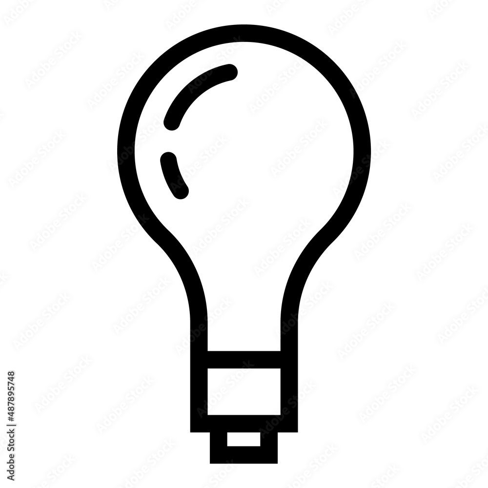 Lightbulb Flat Icon Isolated On White Background Lightbulb Flat Icon Isolated On White Background