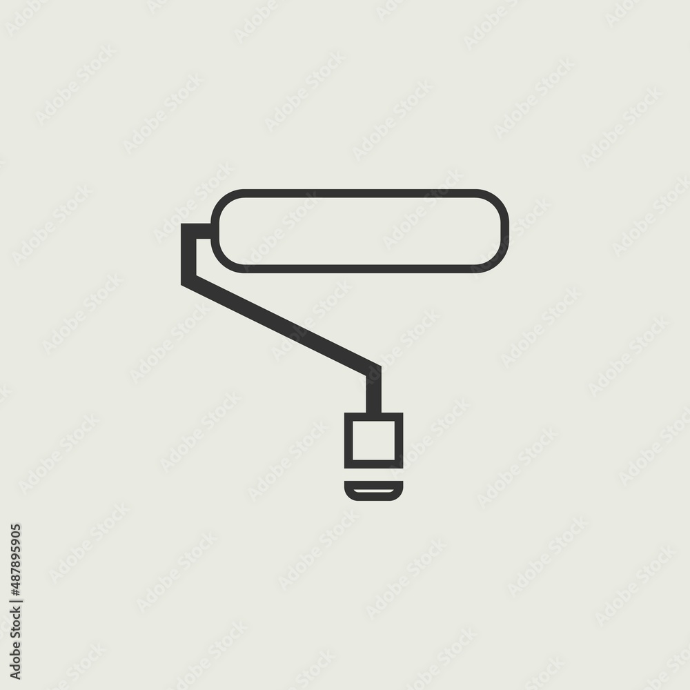 Paint roller vector icon illustration sign Paint roller vector icon illustration sign