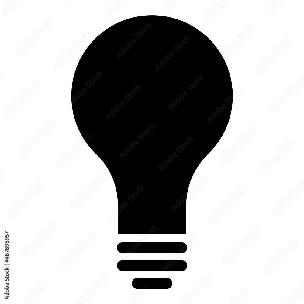 Lightbulb Flat Icon Isolated On White Background Lightbulb Flat Icon Isolated On White Background