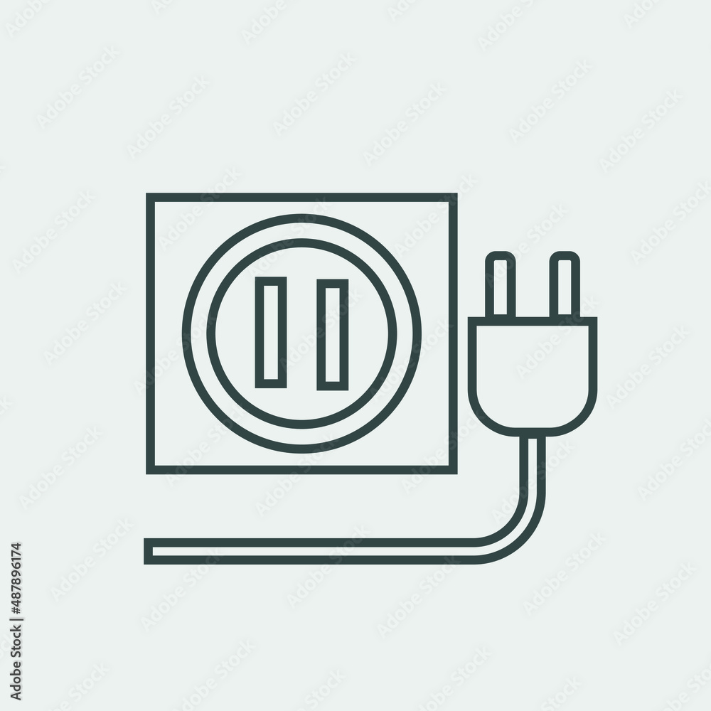 Plug and socket Plug vector icon illustration sign Plug and socket Plug vector icon illustration sign