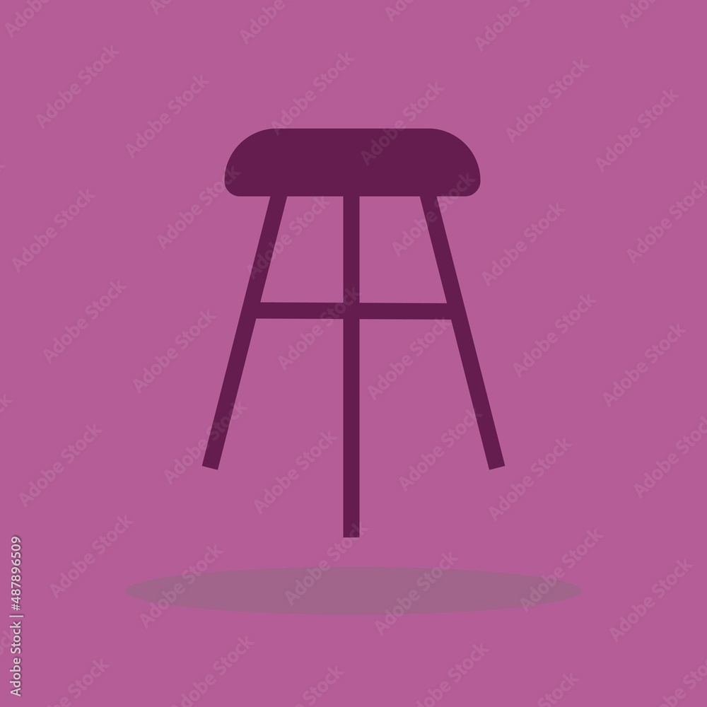 Wooden chair vector icon illustration sign Wooden chair vector icon illustration sign