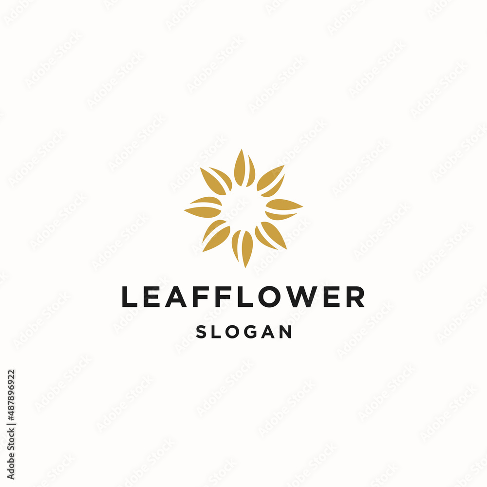 Flower logo icon flat design template 