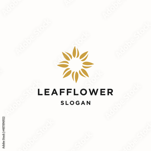 Flower logo icon flat design template 