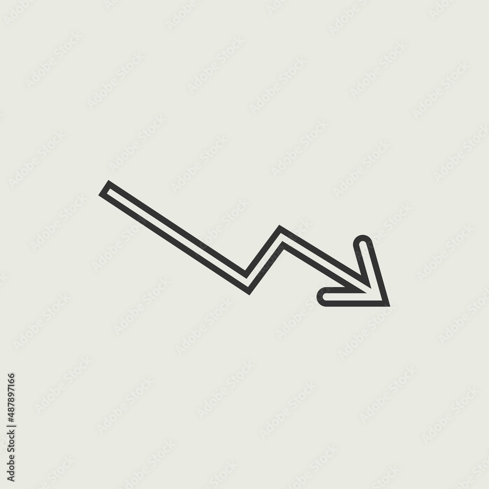 Decrease arrow vector icon illustration sign Decrease arrow vector icon illustration sign