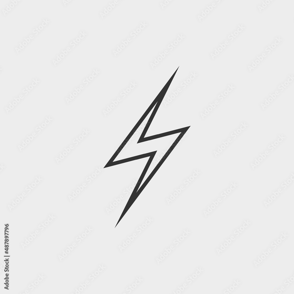 Lightening flash vector icon illustration sign Lightening flash vector icon illustration sign