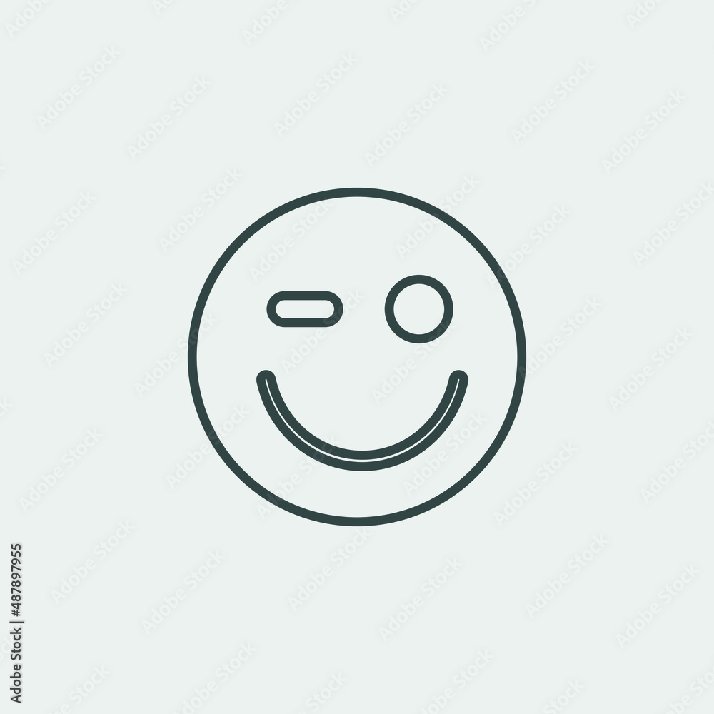 Winky face vector icon illustration sign