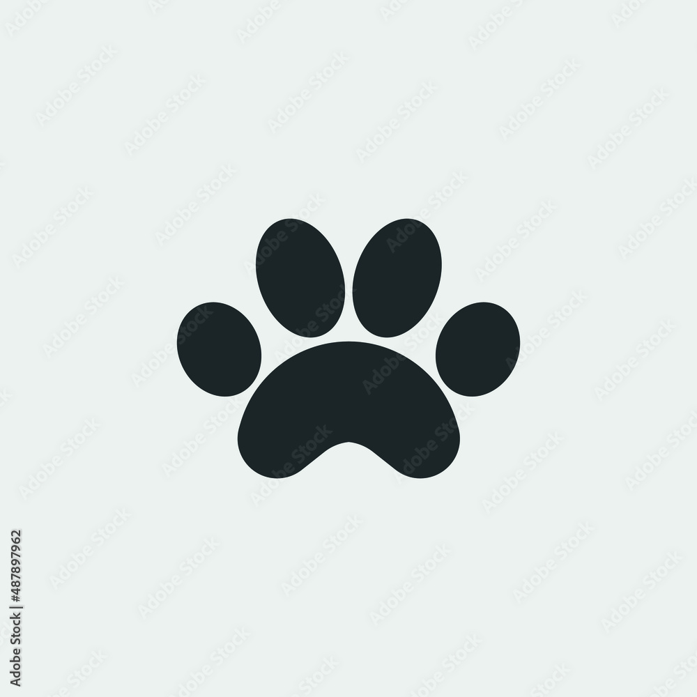 Fototapeta premium Paw vector icon illustration sign