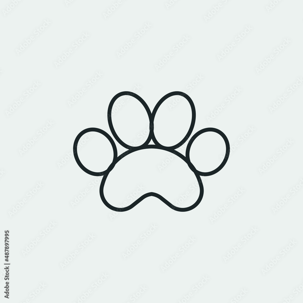 Paw vector icon illustration sign Paw vector icon illustration sign