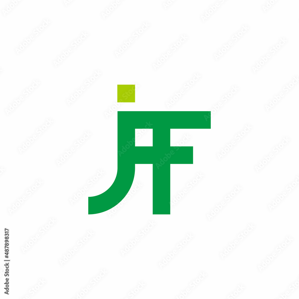 Obraz premium letter jf japan bamboo shape logo vector