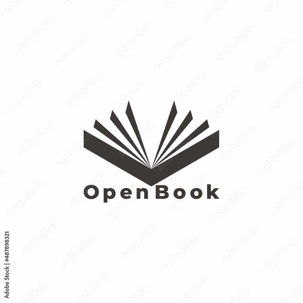 open book letter v elegant book simple geometric logo vector Stock