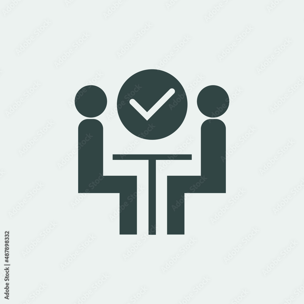 Positive meeting vector icon illustration sign Positive meeting vector icon illustration sign