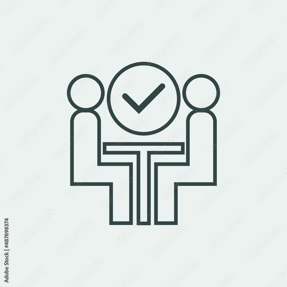 Positive meeting vector icon illustration sign Positive meeting vector icon illustration sign
