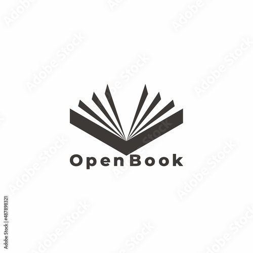 open book letter v elegant book simple geometric logo vector photo